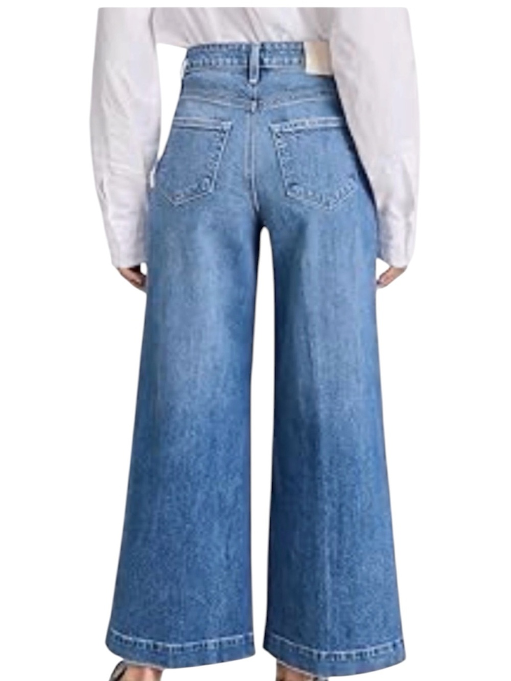 PAIGE Harper Wide Leg High-Rise Blue Women's Jeans Size 29 - Picture 6 of 15